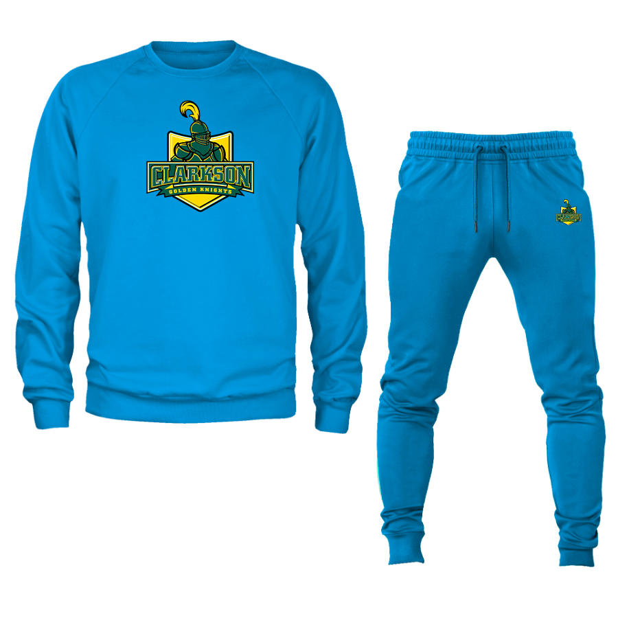 Men's Clarkson Golden Knights Crewneck Sweatshirt Joggers Suit