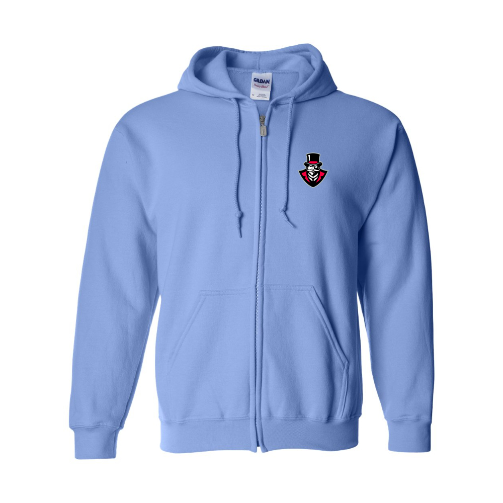 Men's   Austin Peay Governors  Gildan  Heavy Blend Full Zip Hooded Sweatshirt