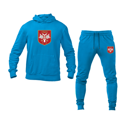 Men's Serbia National Football Soccer Team Logo Hoodie Joggers Set