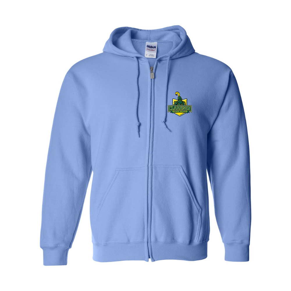 Men's Clarkson Golden Knights Gildan  Heavy Blend Full Zip Hooded Sweatshirt