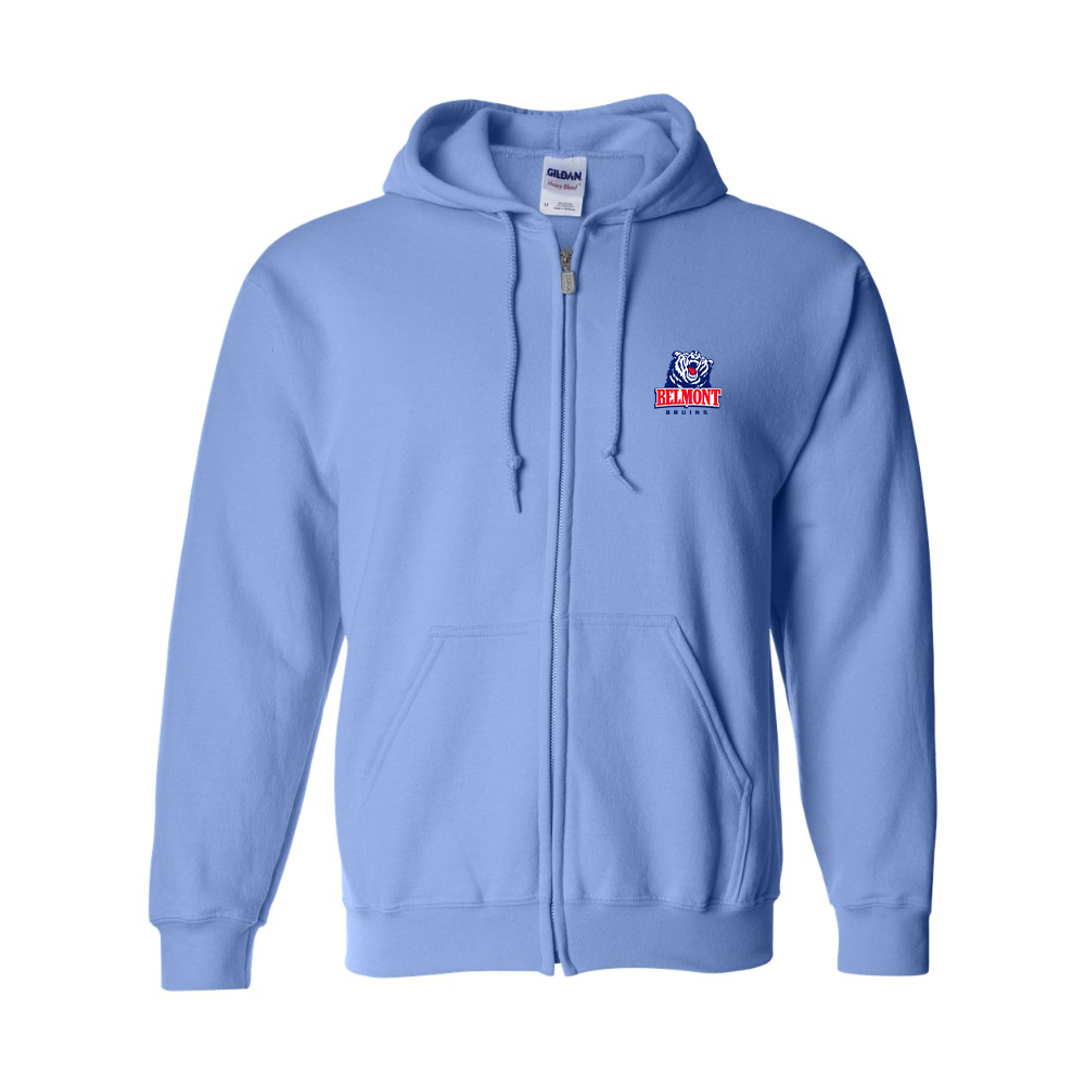 Men's  Belmont Bruins   Gildan  Heavy Blend Full Zip Hooded Sweatshirt