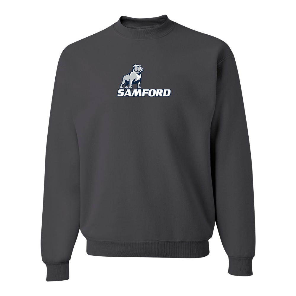 Men's Samford Bulldogs Logo  JERZEES NuBlend Crewneck Sweatshirt