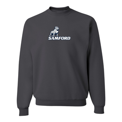 Men's Samford Bulldogs Logo  JERZEES NuBlend Crewneck Sweatshirt