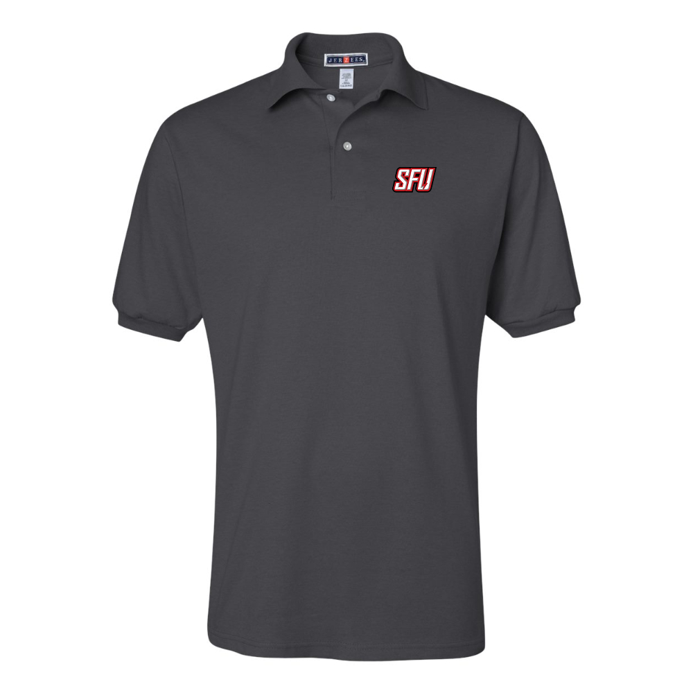 Men's Saint Francis Red Flash Logo JERZEES  SpotShield polo