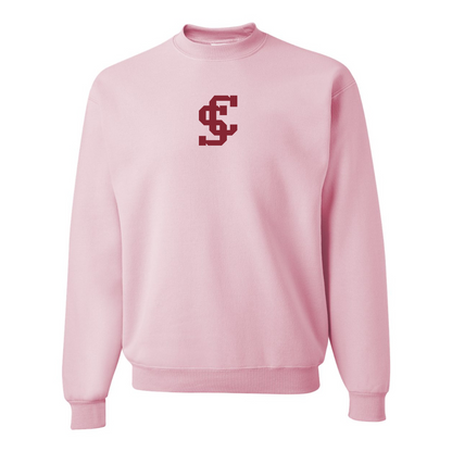 Men's Santa Clara Broncos Logo  JERZEES NuBlend Crewneck Sweatshirt