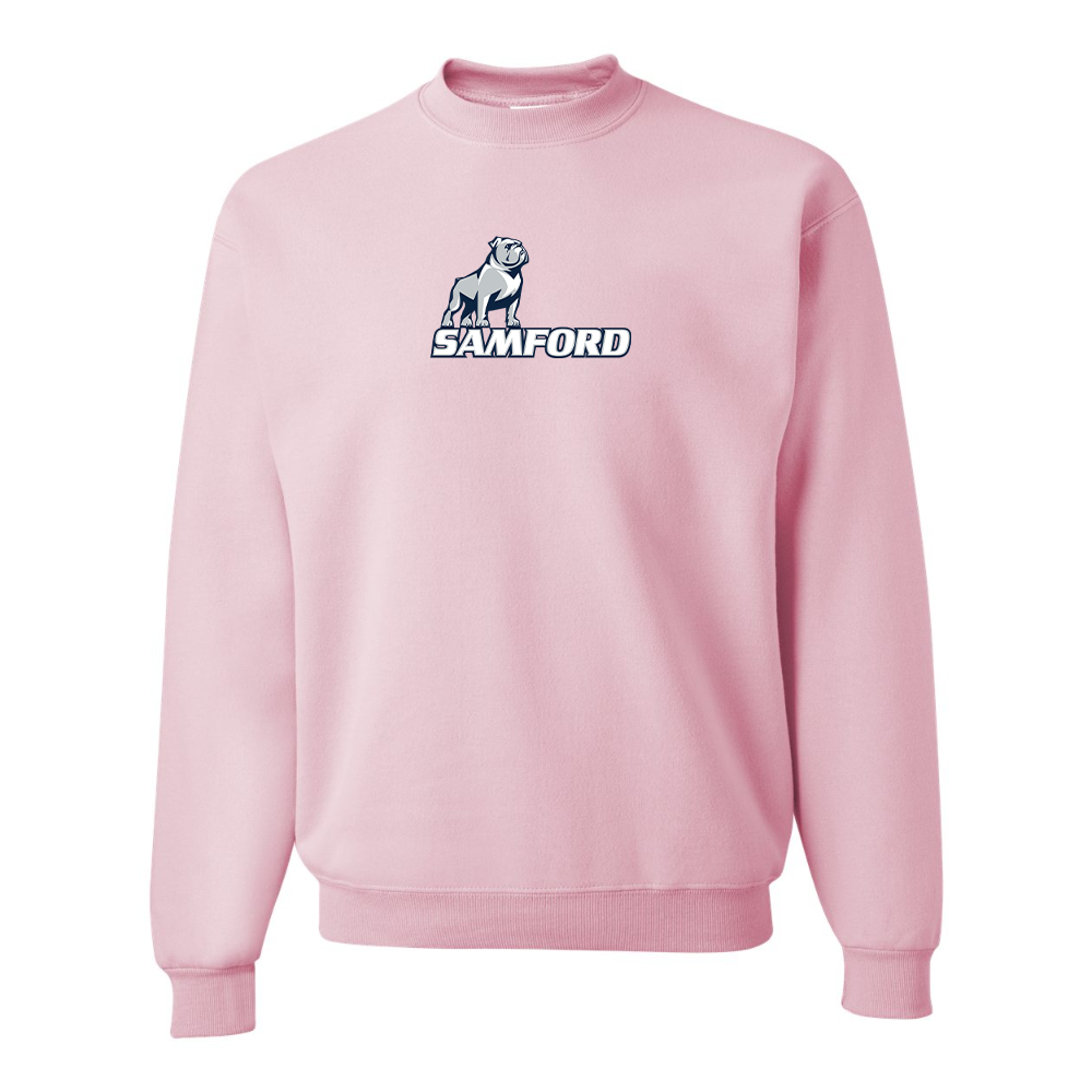 Men's Samford Bulldogs Logo  JERZEES NuBlend Crewneck Sweatshirt