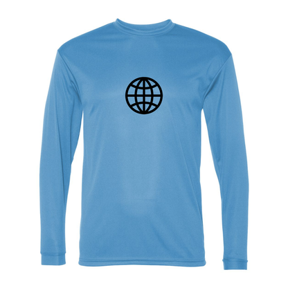 Men's Internet Globe Performance Long Sleeve T-Shirt