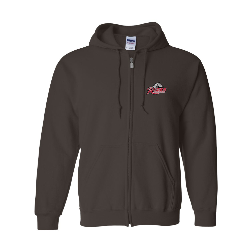 Men's Rider Broncs Logo Gildan  Heavy Blend Full Zip Hooded Sweatshirt