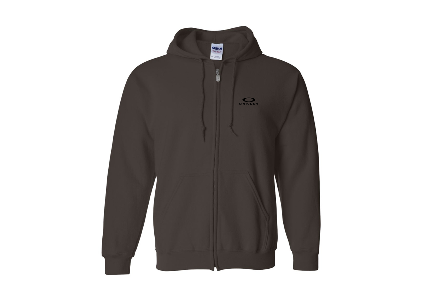 Men's Oakley Logo Gildan  Heavy Blend Full Zip Hooded Sweatshirt