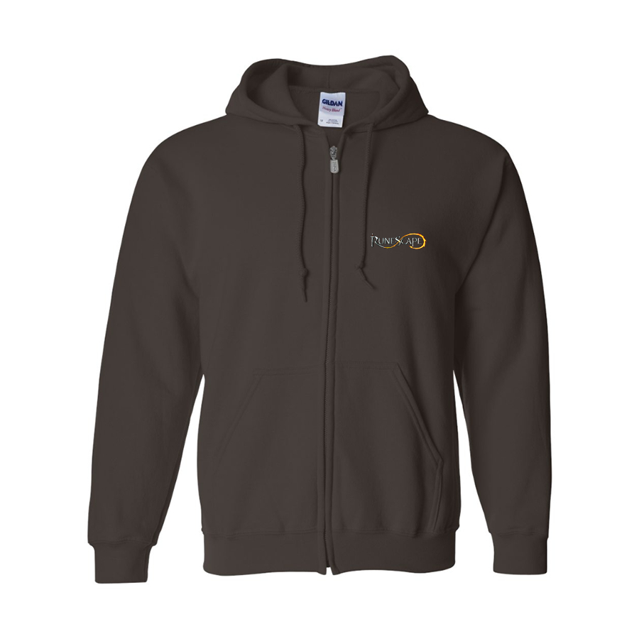 Men's Runescape Logo Gildan  Heavy Blend Full Zip Hooded Sweatshirt