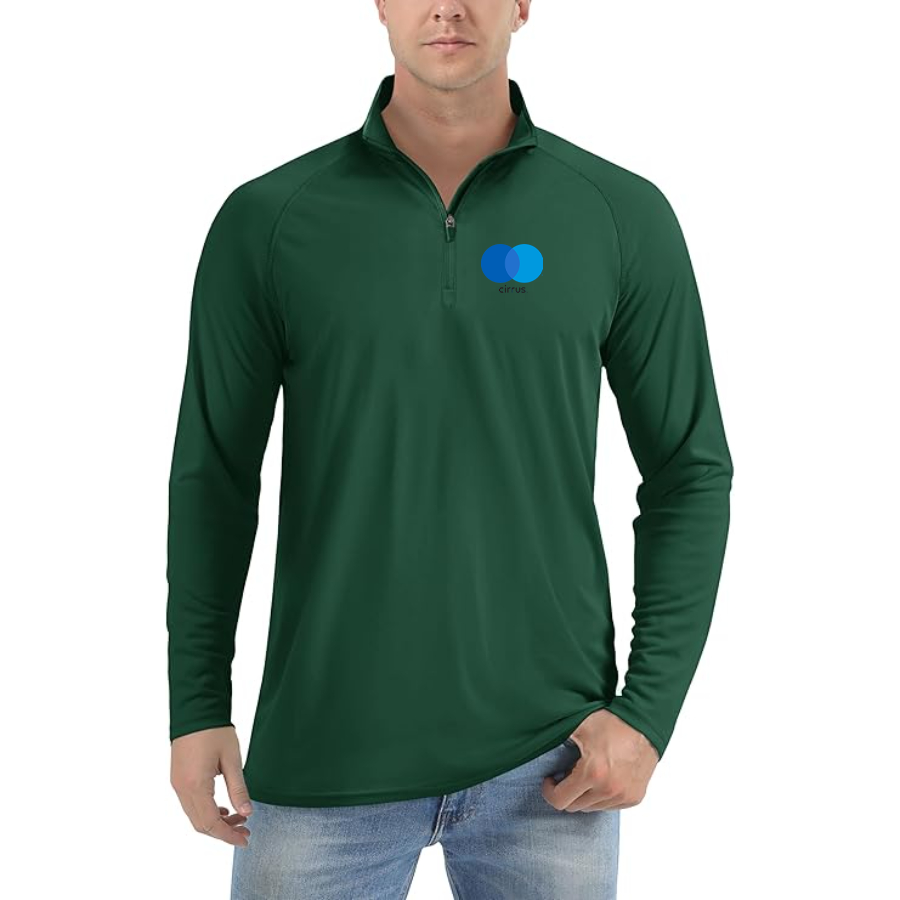 Men's Cirrus Logo Lightweight Quarter-Zip Athletic Shirt Long Sleeve Performance Wear