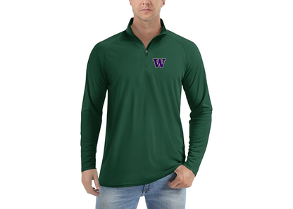 Men's Washington Huskies Lightweight Quarter-Zip Athletic Shirt Long Sleeve Performance Wear
