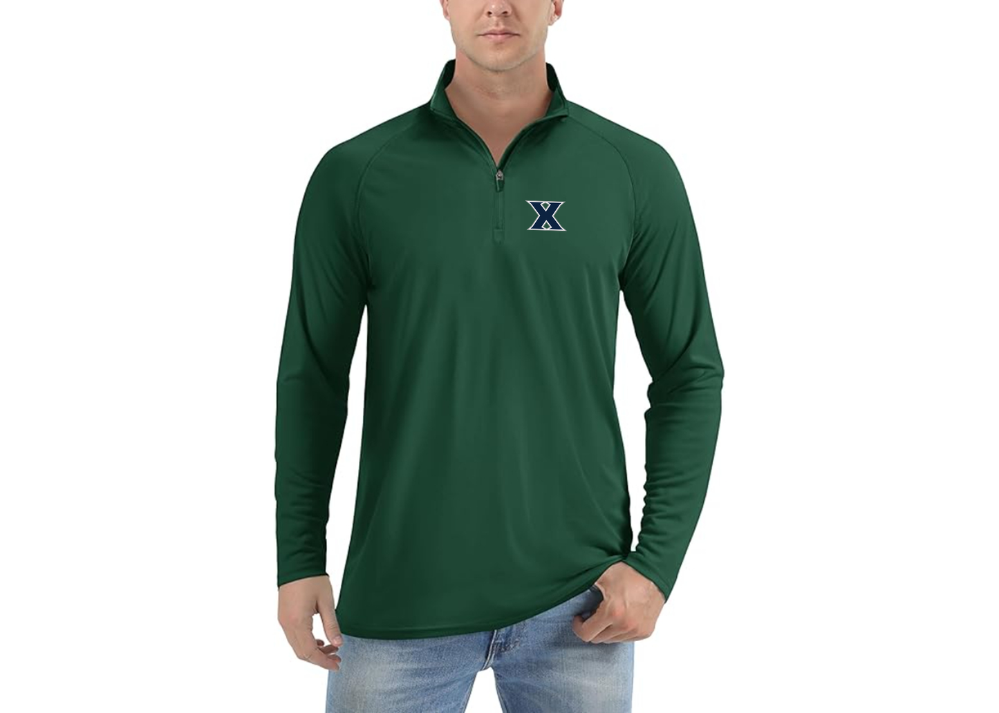 Men's Xavier Musketeers Lightweight Quarter-Zip Athletic Shirt Long Sleeve Performance Wear
