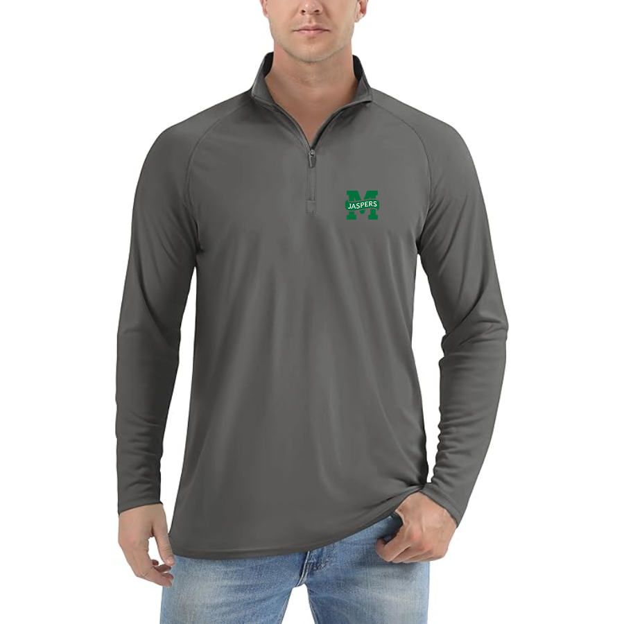 Men's Manhattan Jaspers Logo Lightweight Quarter-Zip Athletic Shirt Long Sleeve Performance Wear