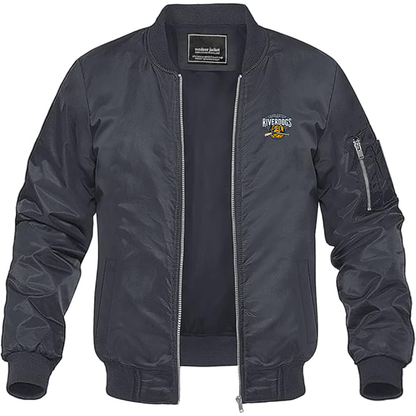 Men's Charleston RiverDogs Logo Lightweight Bomber Jacket Windbreaker Softshell Varsity Jacket Coat