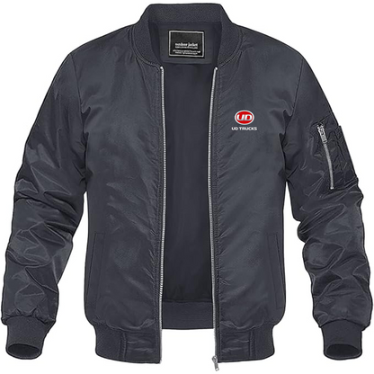 Men's UD Logo Lightweight Bomber Jacket Windbreaker Softshell Varsity Jacket Coat