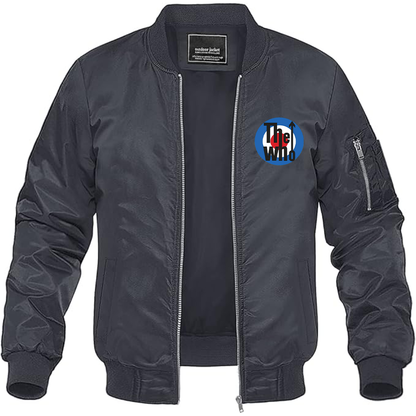 Men's The Who Logo Lightweight Bomber Jacket Windbreaker Softshell Varsity Jacket Coat