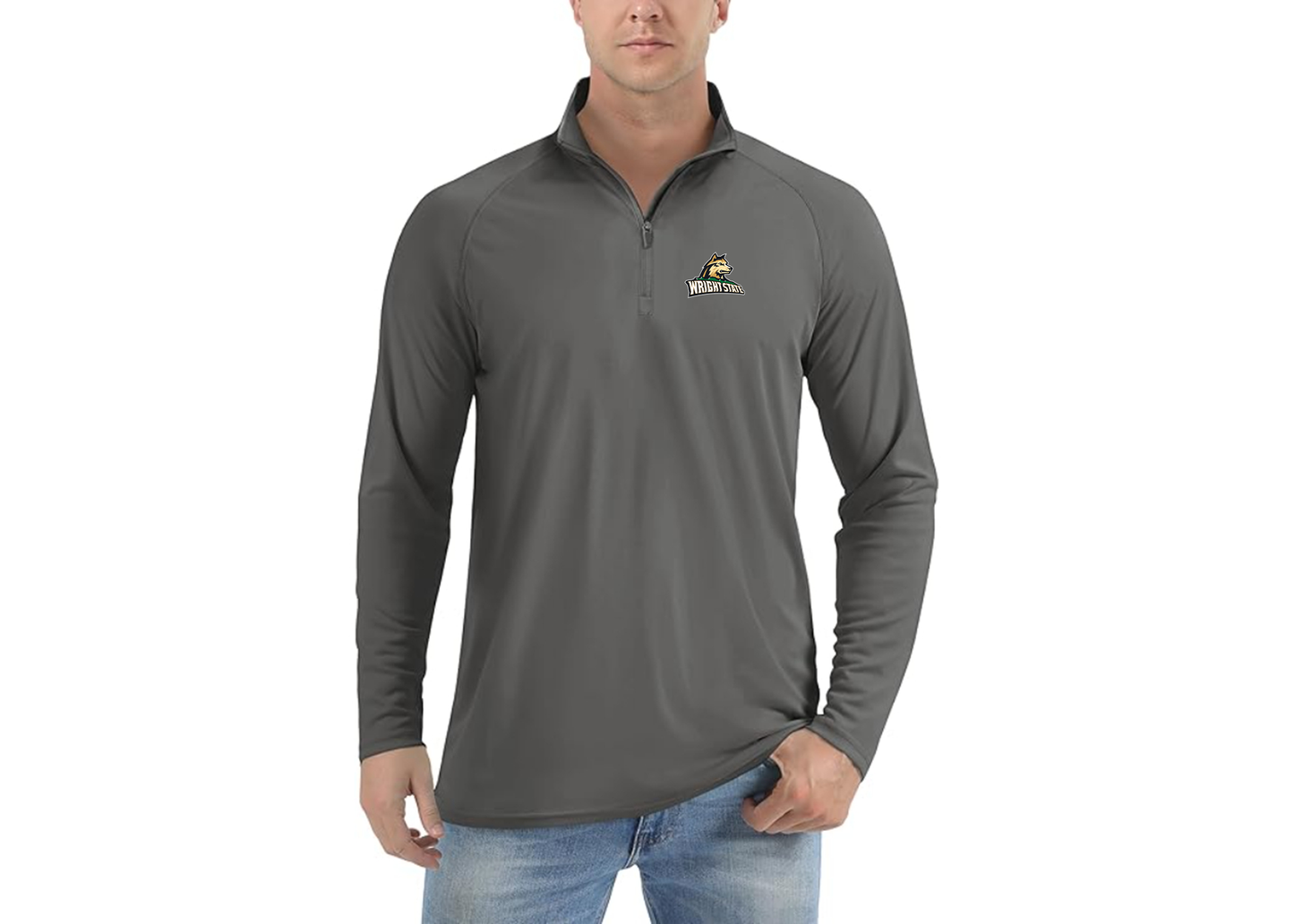 Men's Wright State Raiders Lightweight Quarter-Zip Athletic Shirt Long Sleeve Performance Wear