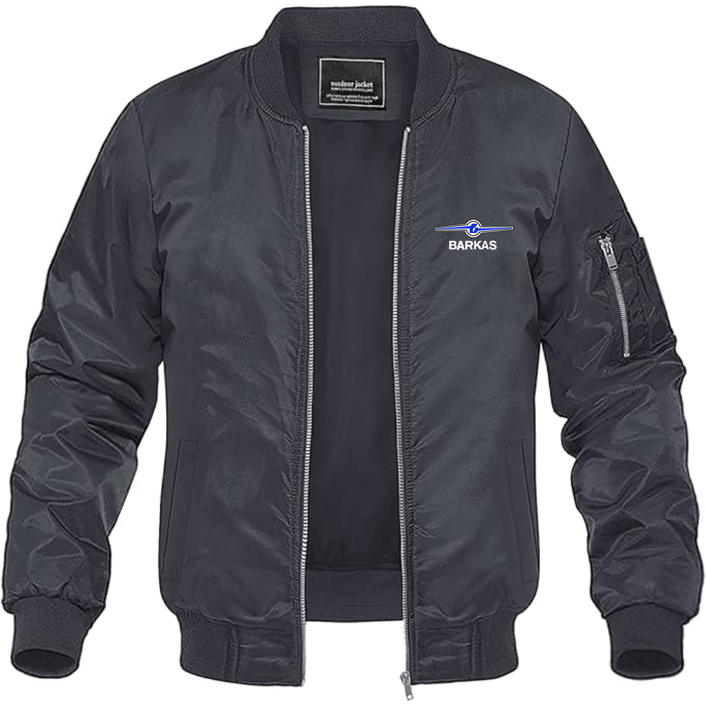 Men's Barkas Logo Lightweight Bomber Jacket Windbreaker Softshell Varsity Jacket Coat
