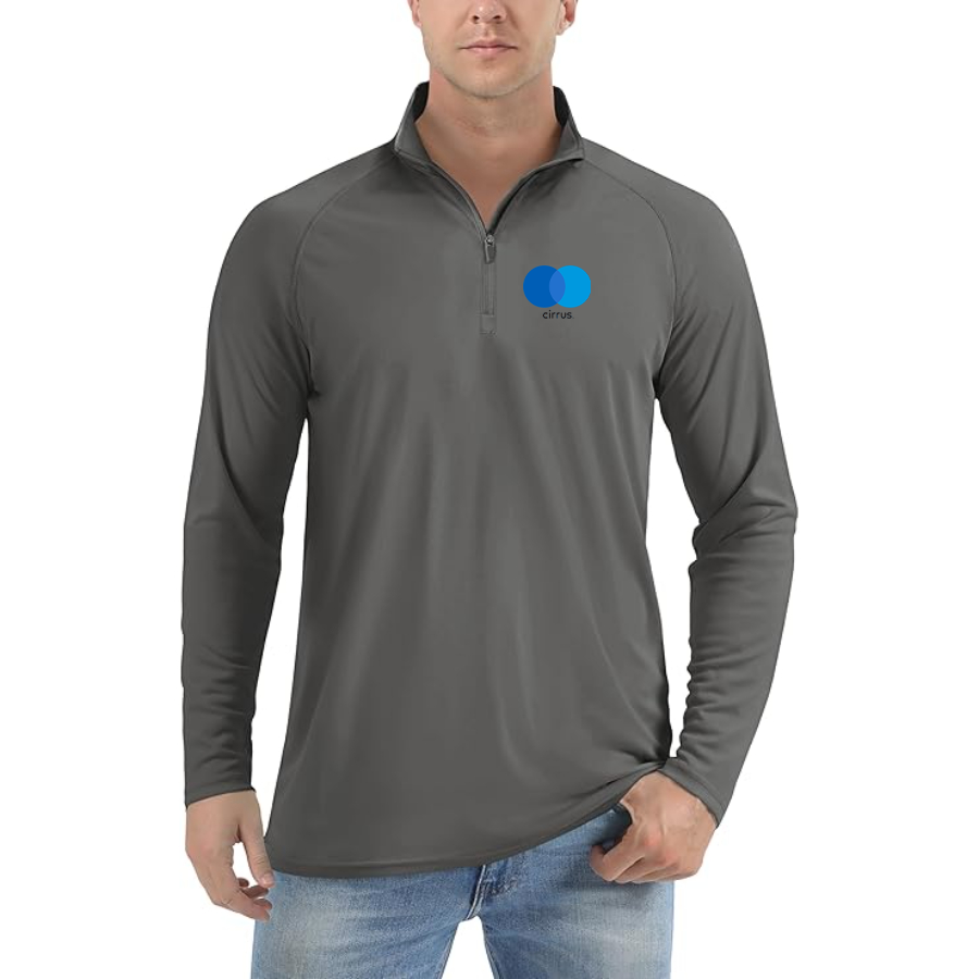 Men's Cirrus Logo Lightweight Quarter-Zip Athletic Shirt Long Sleeve Performance Wear