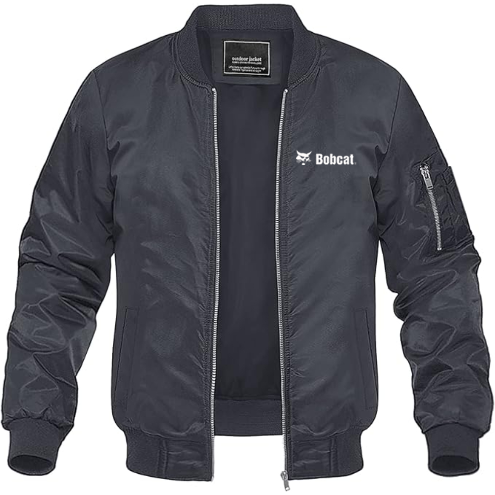 Men's Bobcat Company Logo Lightweight Bomber Jacket Windbreaker Softshell Varsity Jacket Coat