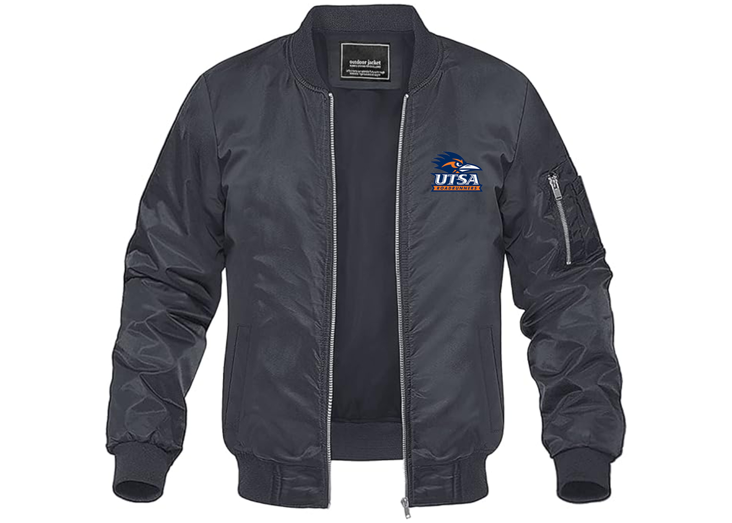 Men's Texas SA Roadrunners Lightweight Bomber Jacket Windbreaker Softshell Varsity Jacket Coat