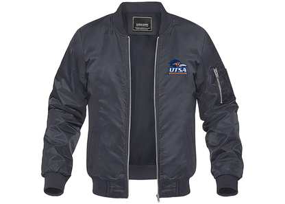 Men's Texas SA Roadrunners Lightweight Bomber Jacket Windbreaker Softshell Varsity Jacket Coat