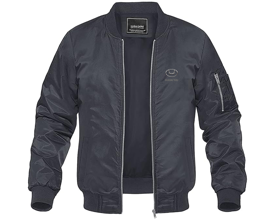 Men's Hawta Logo Lightweight Bomber Jacket Windbreaker Softshell Varsity Jacket Coat