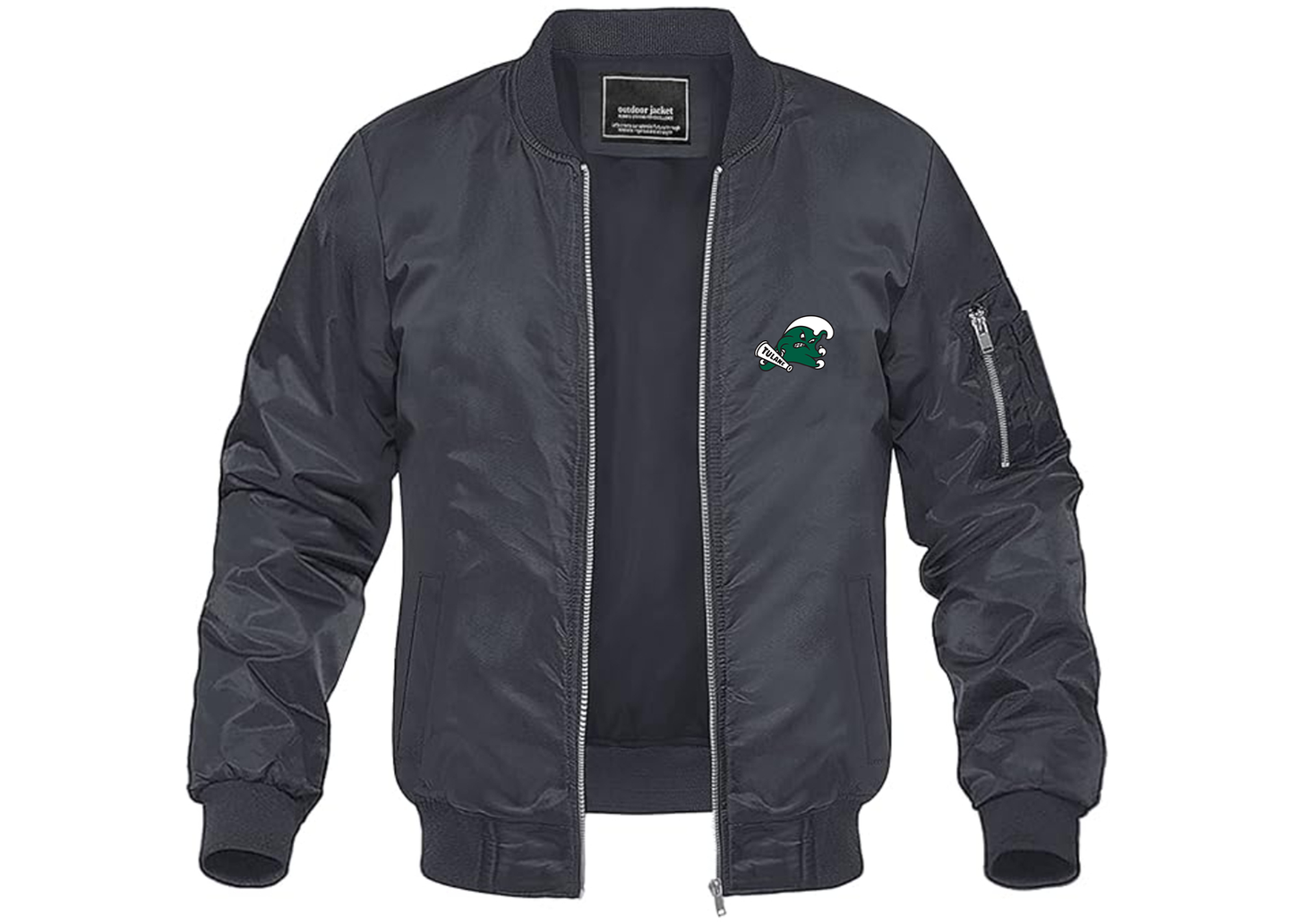 Men's Tulane Green Wave Lightweight Bomber Jacket Windbreaker Softshell Varsity Jacket Coat