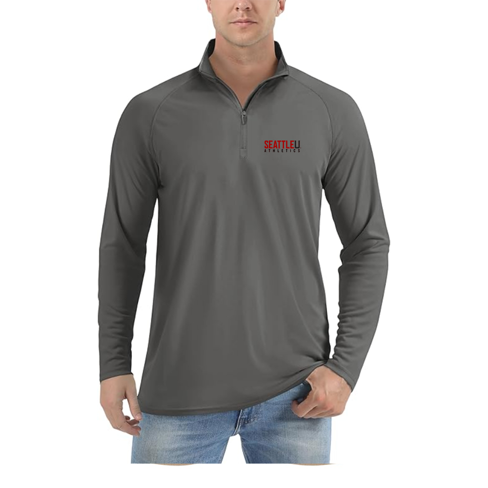 Men's Seattle Redhawks Logo Lightweight Quarter-Zip Athletic Shirt Long Sleeve Performance Wear