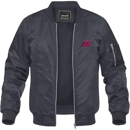 Men's Yo Sushi Logo Lightweight Bomber Jacket Windbreaker Softshell Varsity Jacket Coat