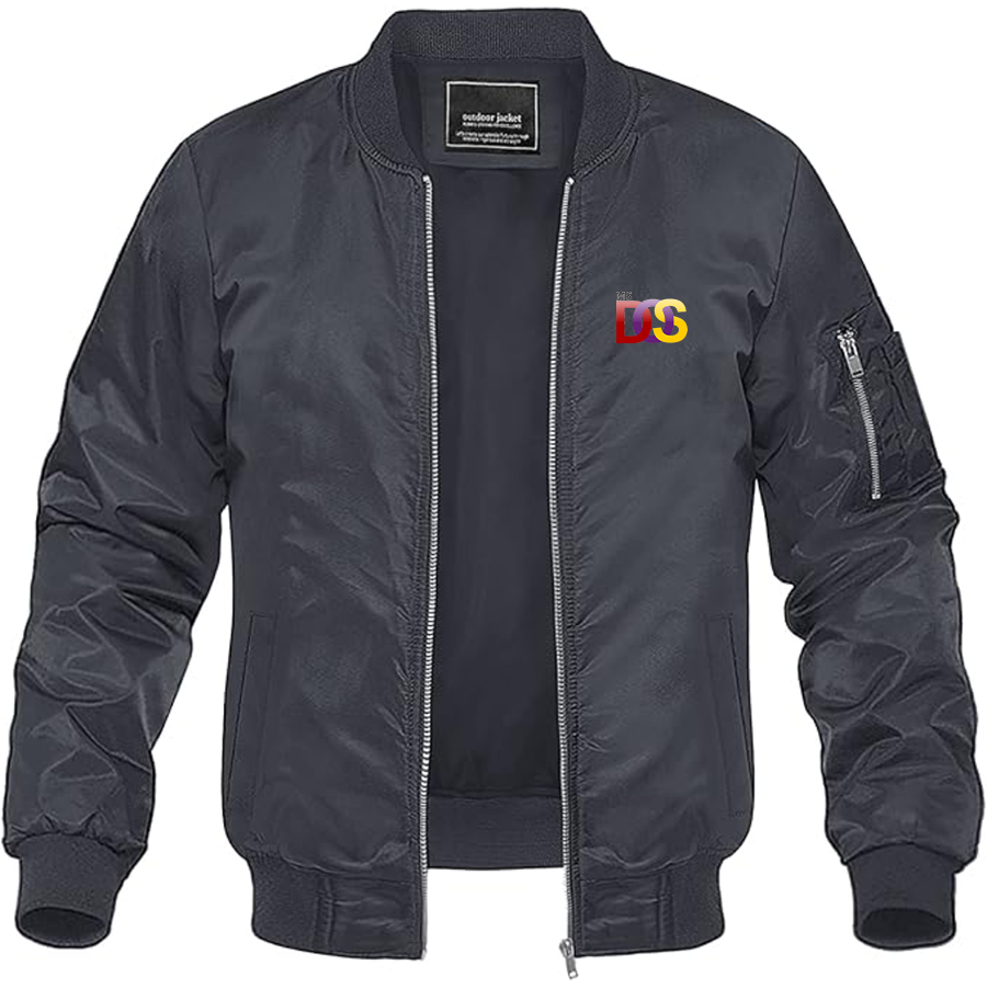 Men's MS DOS Logo Lightweight Bomber Jacket Windbreaker Softshell Varsity Jacket Coat