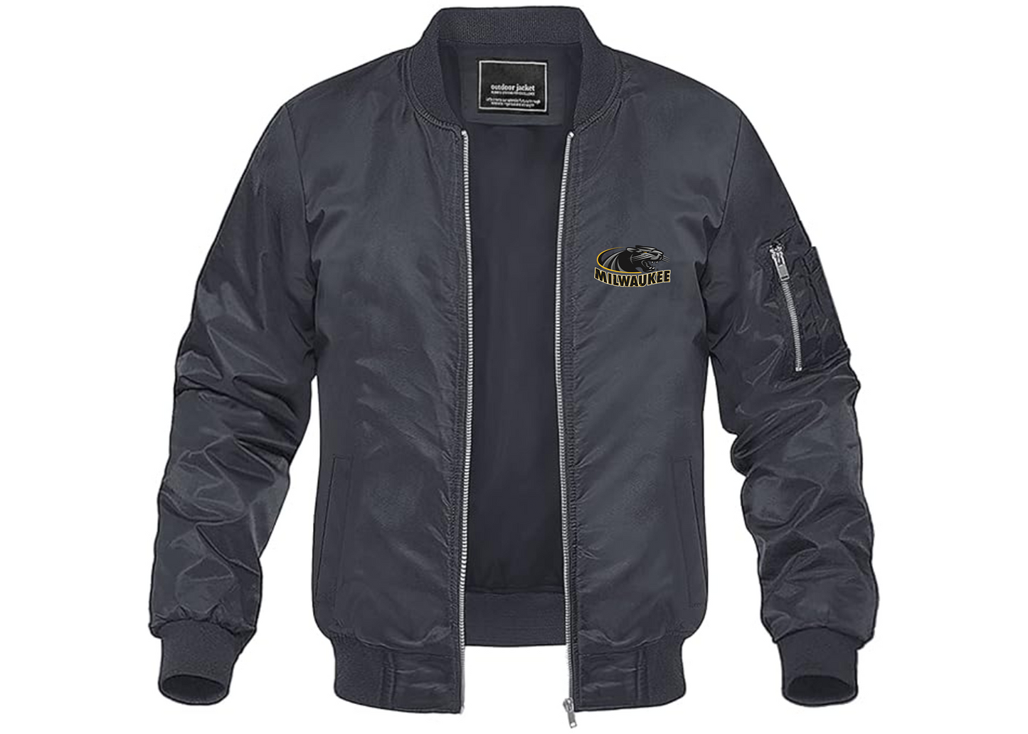Men's Wisconsin Milwaukee Panthers Lightweight Bomber Jacket Windbreaker Softshell Varsity Jacket Coat