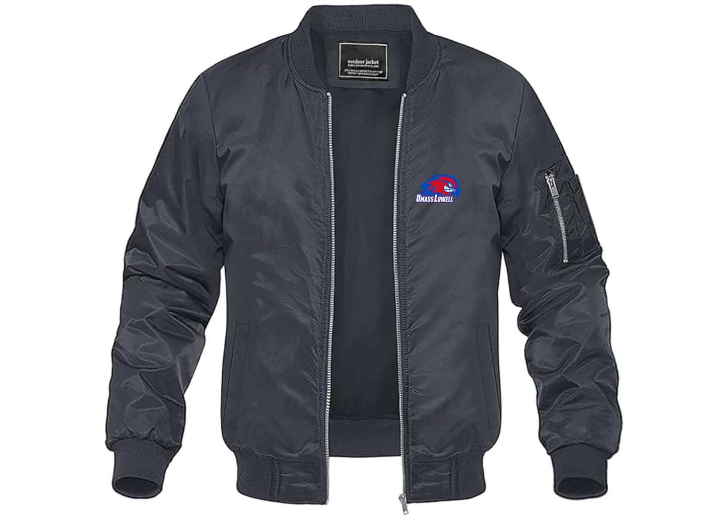 Men's UMass Lowell River Hawks Lightweight Bomber Jacket Windbreaker Softshell Varsity Jacket Coat
