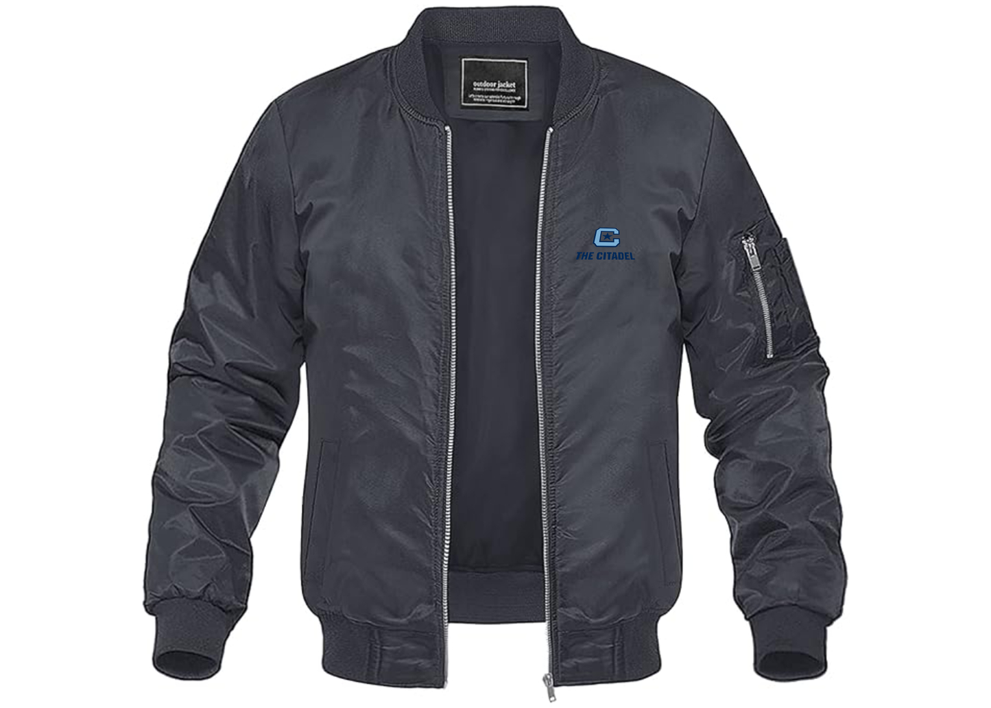 Men's The Citadel Bulldogs Lightweight Bomber Jacket Windbreaker Softshell Varsity Jacket Coat