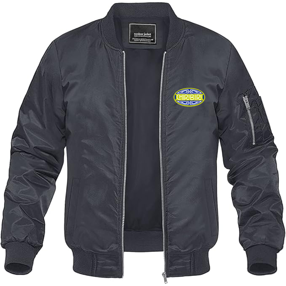 Men's Chiribiri Logo Lightweight Bomber Jacket Windbreaker Softshell Varsity Jacket Coat