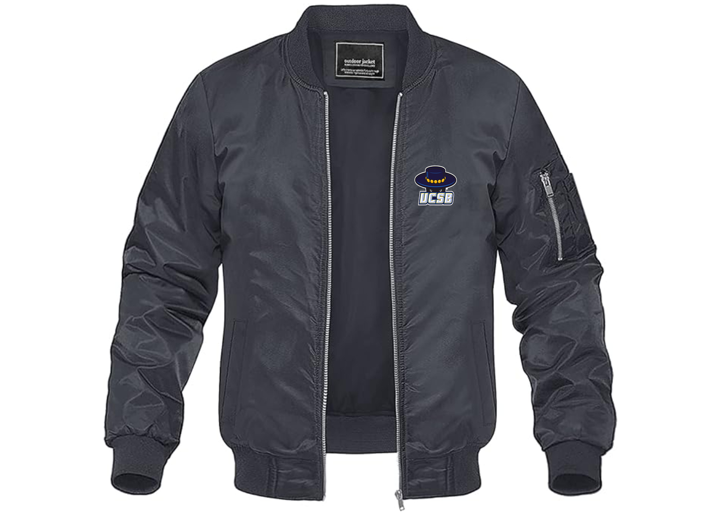 Men's UCSB Gauchos Lightweight Bomber Jacket Windbreaker Softshell Varsity Jacket Coat