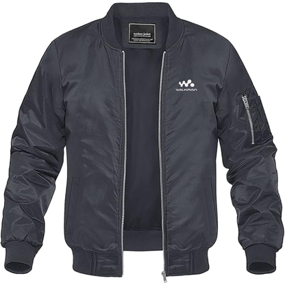 Men's Walkman Logo Lightweight Bomber Jacket Windbreaker Softshell Varsity Jacket Coat