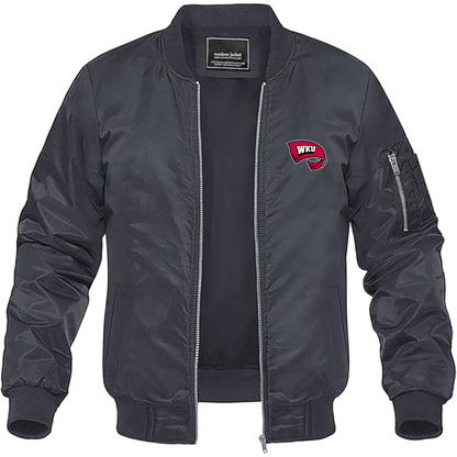 Men's Western Kentucky Hilltoppers Logo Lightweight Bomber Jacket Windbreaker Softshell Varsity Jacket Coat