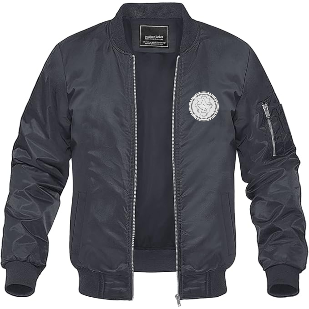 Men's AWZ Logo  Lightweight Bomber Jacket Windbreaker Softshell Varsity Jacket Coat