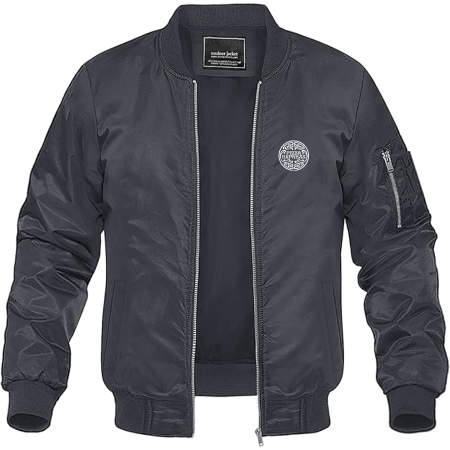 Men's Pizza Express Logo Lightweight Bomber Jacket Windbreaker Softshell Varsity Jacket Coat