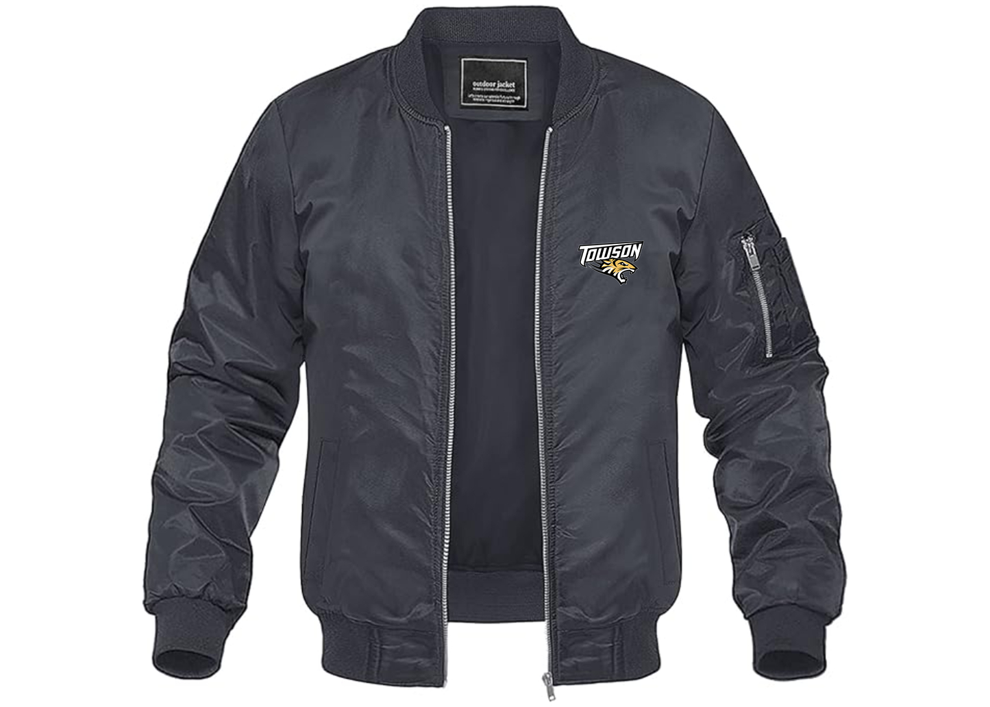 Men's Towson Tigers Lightweight Bomber Jacket Windbreaker Softshell Varsity Jacket Coat