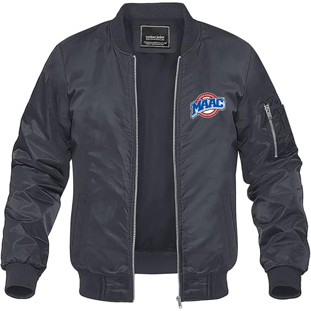 Men's Metro Atlantic Athletic Conference Logo Lightweight Bomber Jacket Windbreaker Softshell Varsity Jacket Coat