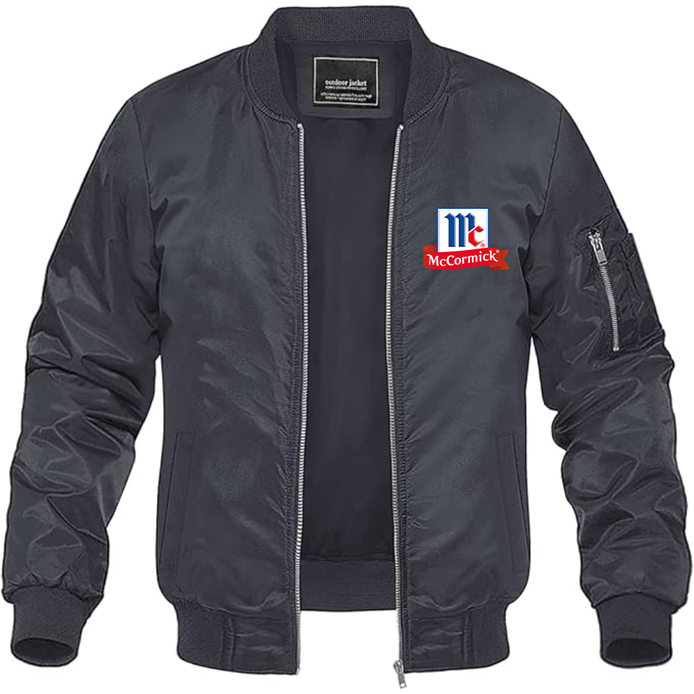 Men's McCormick Logo Lightweight Bomber Jacket Windbreaker Softshell Varsity Jacket Coat