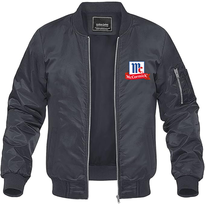Men's McCormick Logo Lightweight Bomber Jacket Windbreaker Softshell Varsity Jacket Coat