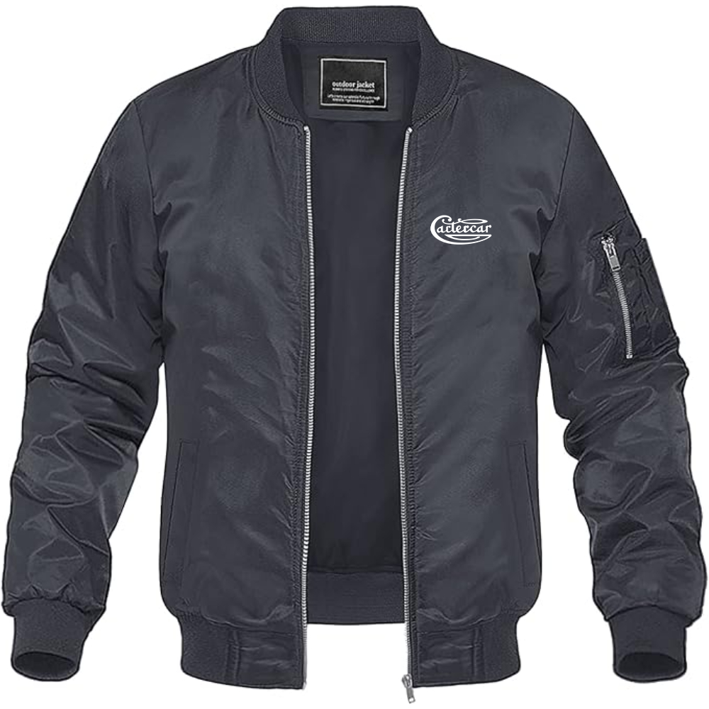 Men's Cartercar Logo Lightweight Bomber Jacket Windbreaker Softshell Varsity Jacket Coat
