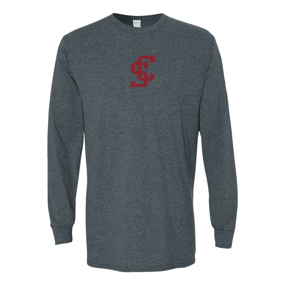 Men's Santa Clara Broncos Logo  Gildan Heavy Cotton Long Sleeve T-Shirt