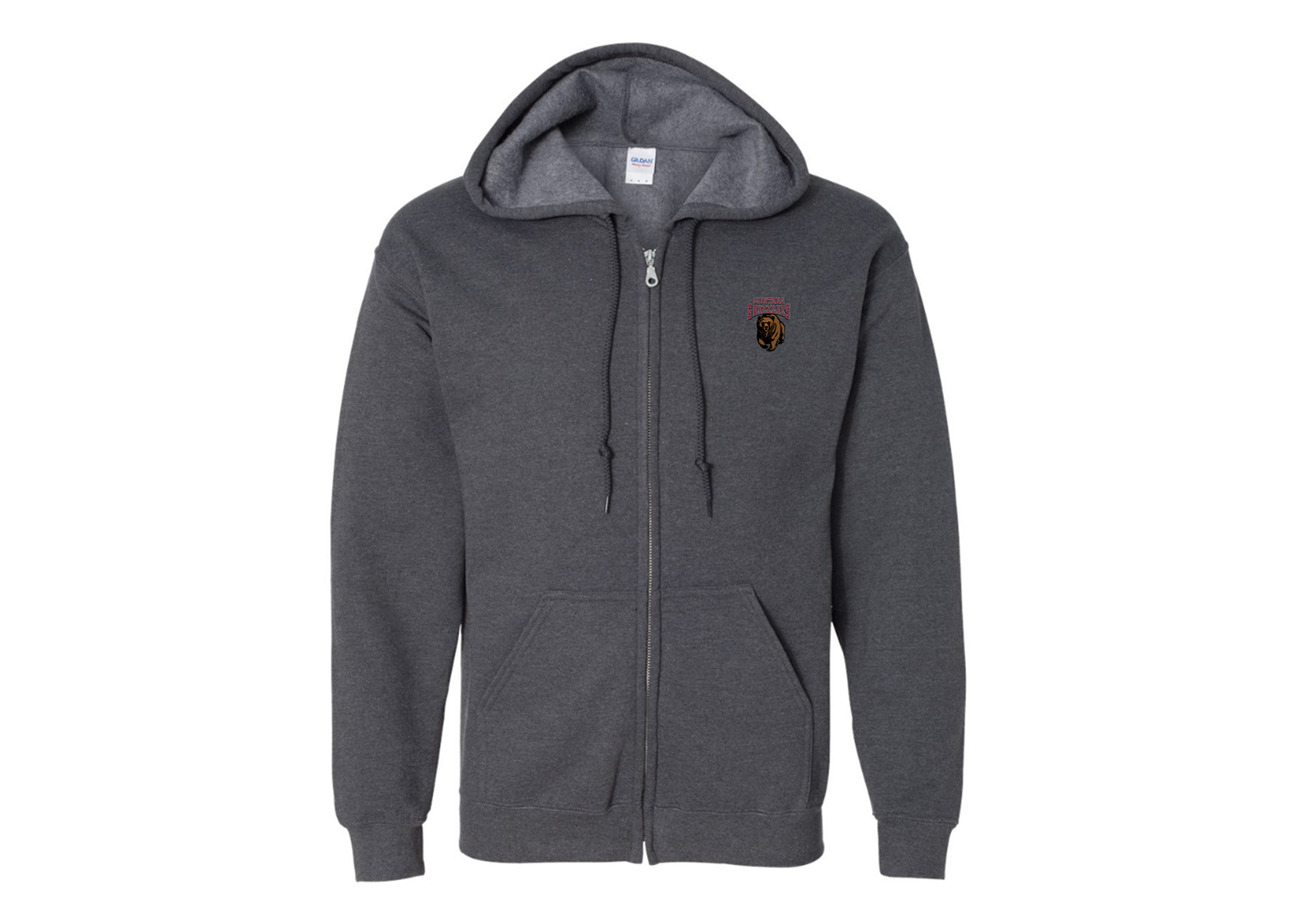 Men's Montana Grizzliesl Gildan  Heavy Blend Full Zip Hooded Sweatshirt