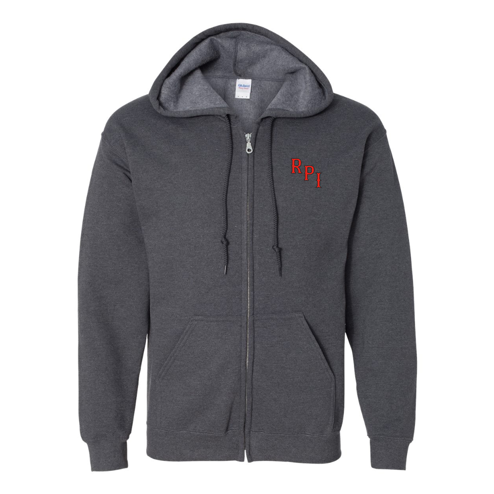 Men's RPI Engineers Logo Gildan  Heavy Blend Full Zip Hooded Sweatshirt
