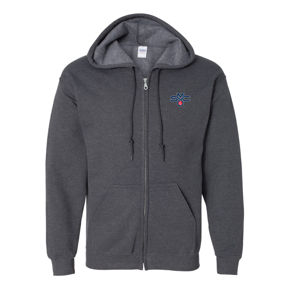 Men's Saint Marys Gaels Logo Gildan  Heavy Blend Full Zip Hooded Sweatshirt
